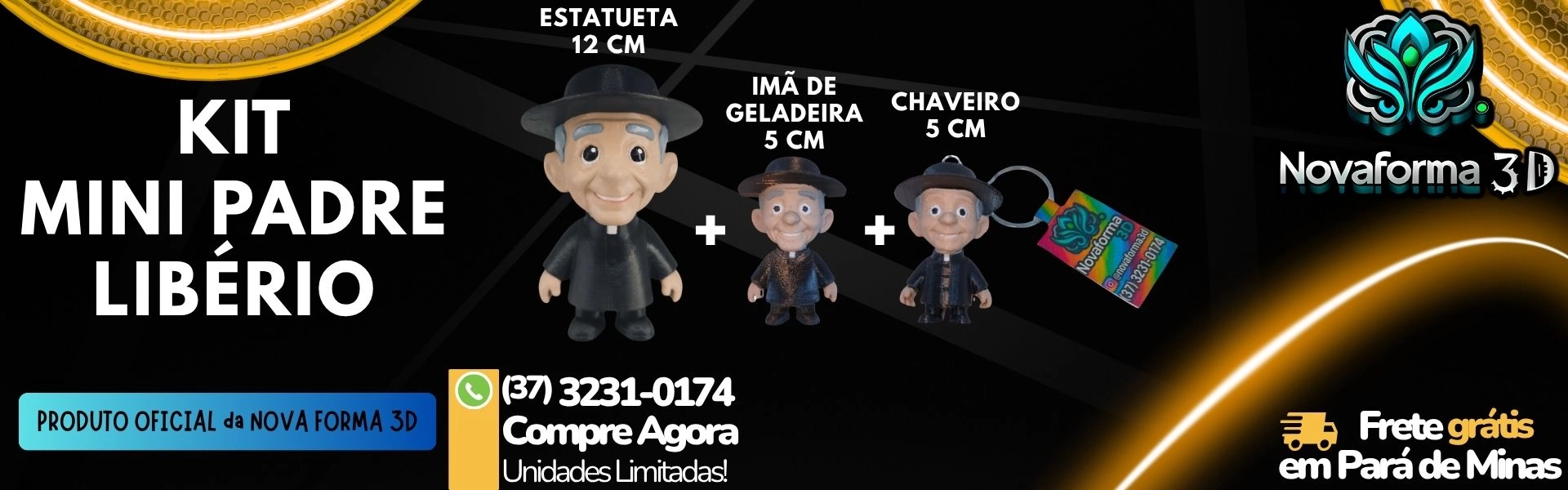 Kit Mini Padre Libério 3D | Nova Forma 3D