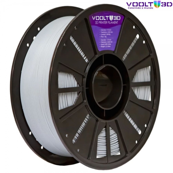 Filamento PLA Cinza Claro High Speed Premium - 1Kg