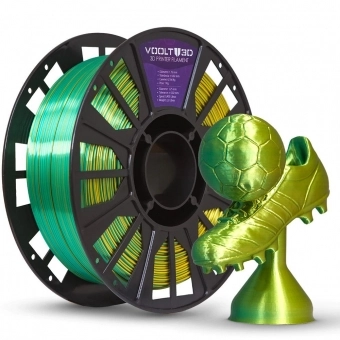 Filamento PLA Duo Color Shadow Dourado e Verde V-Silk - 1kg