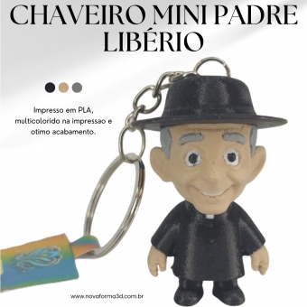Chaveiro Mini Padre Libério Minimalista 3D (5 cm)