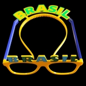 Kit Torcedor Brasileiro 3D (Óculos, Tiara + apito)