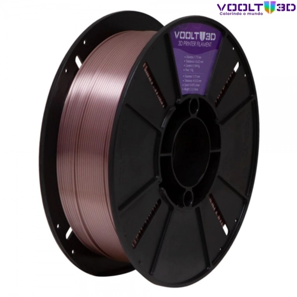 Filamento Voolt 3D - PLA Rose Gold V-Silk High Speed Premium - 1Kg