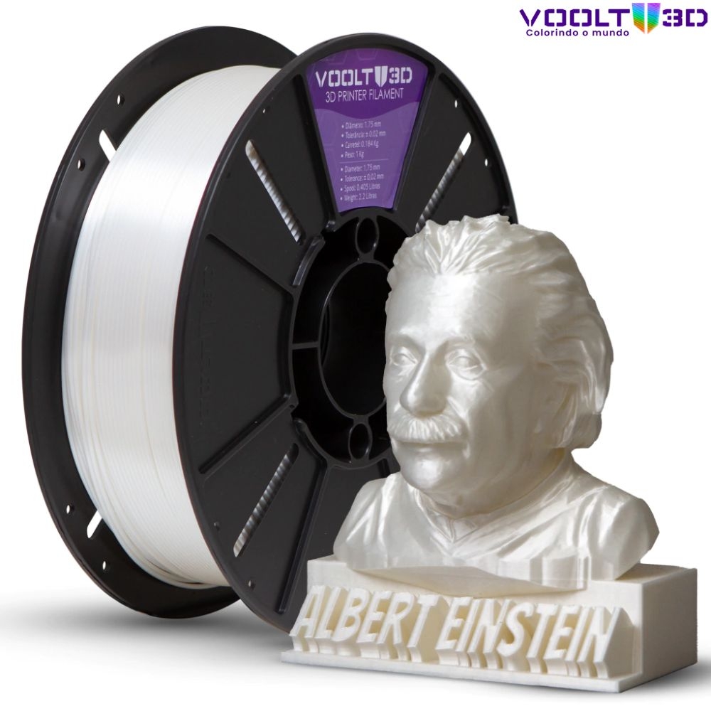 Filamento PLA Branco Pérola V-Silk High Speed Premium - 1Kg