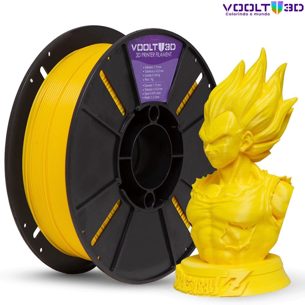 Filamento PLA Amarelo High Speed Premium - 1Kg