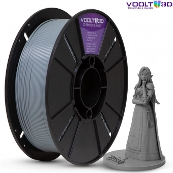 Filamento PLA Cinza Claro Velvet High Speed Premium - 1Kg