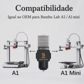 Hotend Bico De Aço Inoxidável Bambu Lab A1/A1mini 0.4mm