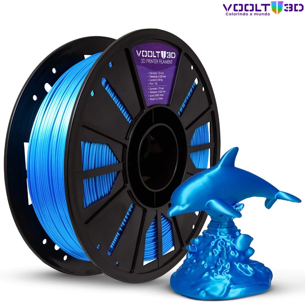 Filamento PLA Azul Sky V-Silk High Speed Premium - 1Kg