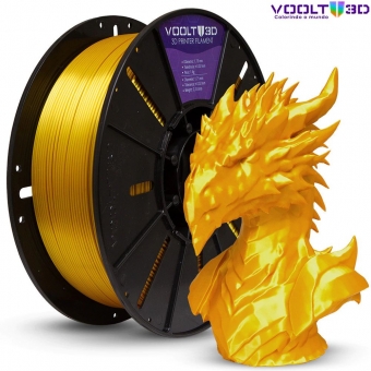 Filamento PLA Dourado V-Silk High Speed Premium - 1Kg