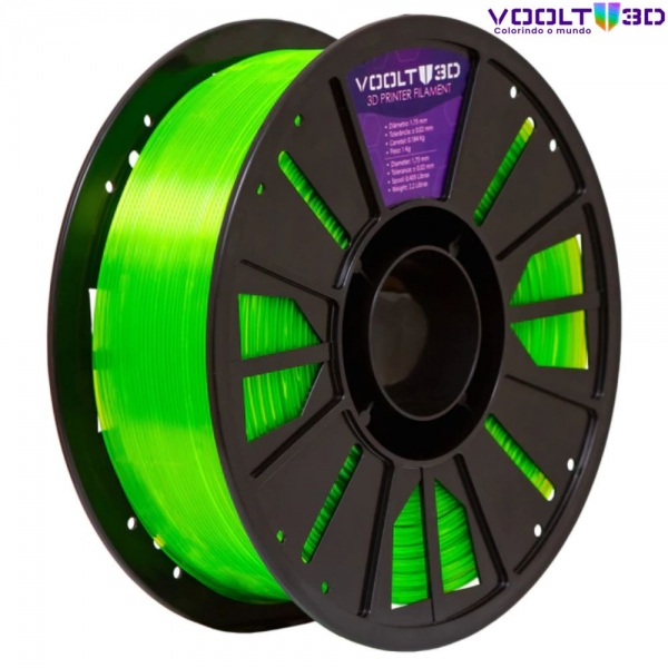 Filamento PETG HF Verde Neon Translúcido High Fluidity Premium - 1Kg
