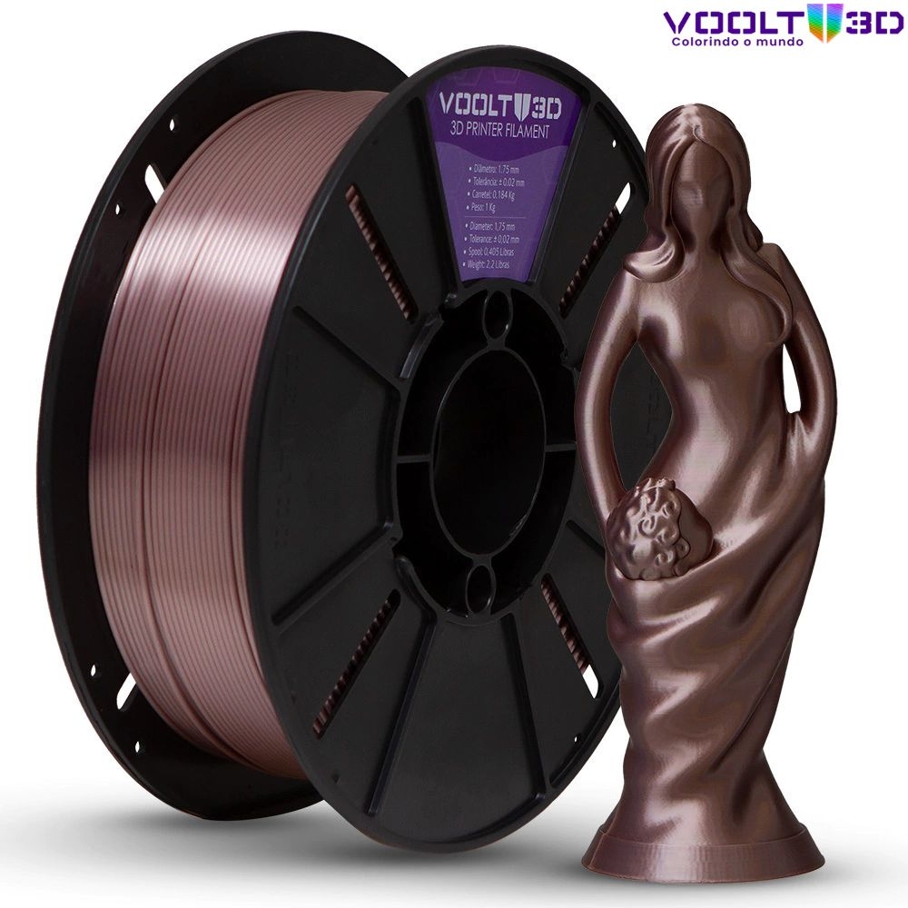 Filamento PLA Rose Gold V-Silk High Speed Premium - 1Kg