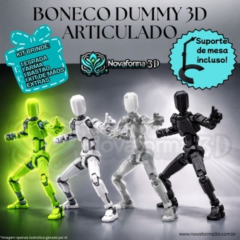 Boneco Dummy 3D Articulado + Acessórios