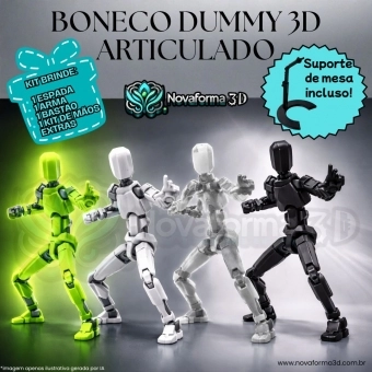 Boneco Dummy 3D Articulado + Acessórios