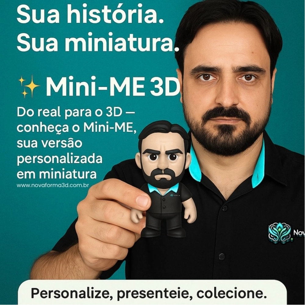 Mini-ME 3D Personalizado | Miniatura com Seu Rosto (12 cm)