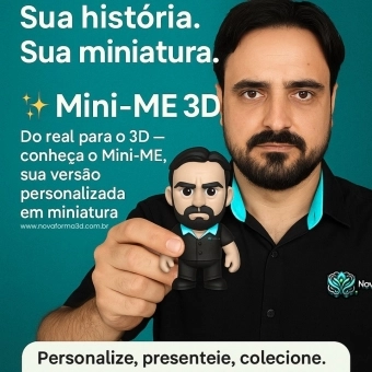 Mini-ME 3D Personalizado | Miniatura com Seu Rosto (12 cm)