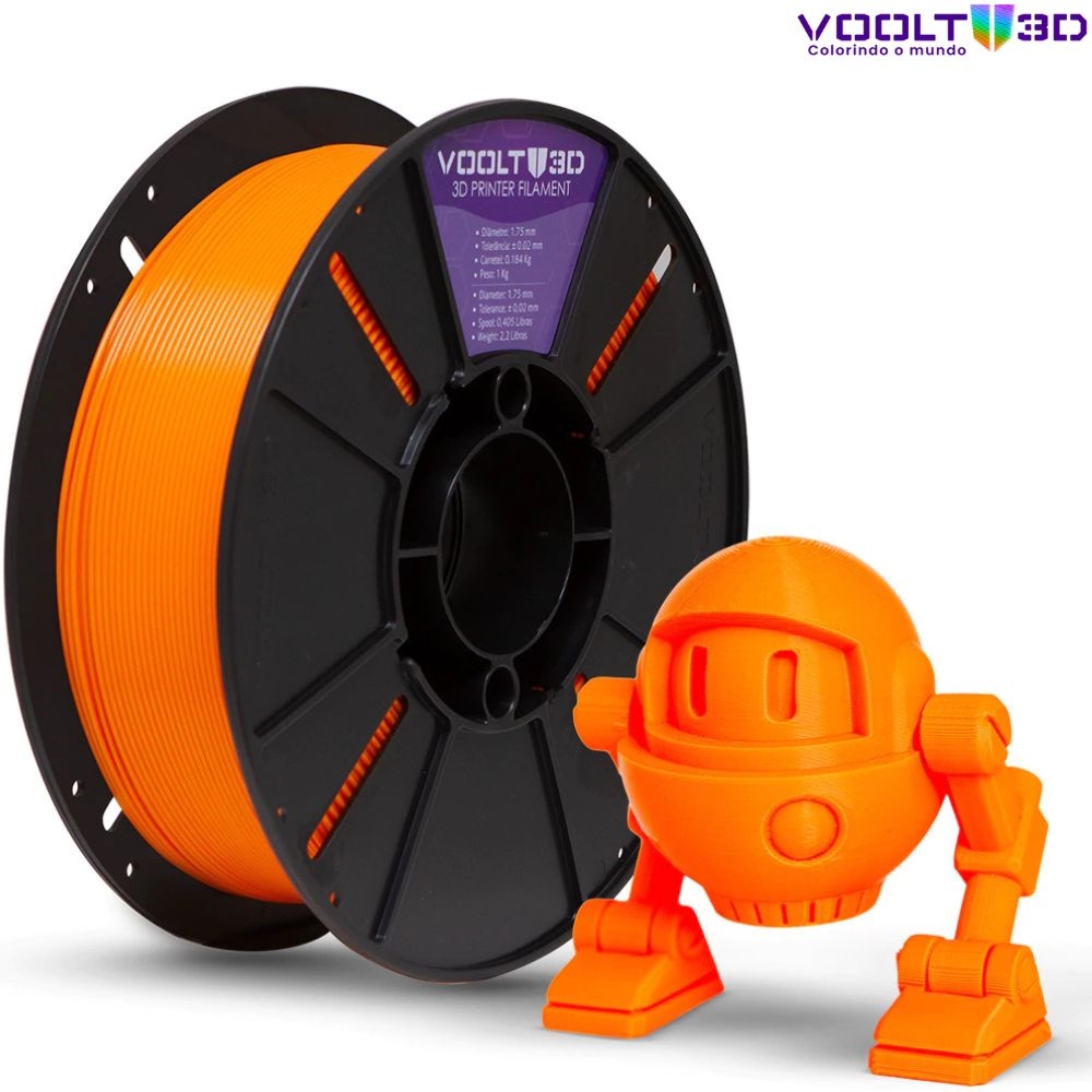 Filamento PLA Laranja High Speed Premium - 1Kg