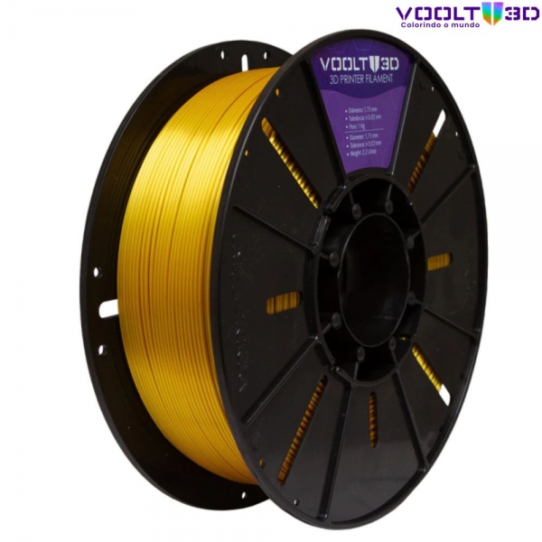 Filamento PLA Dourado V-Silk High Speed Premium - 1Kg