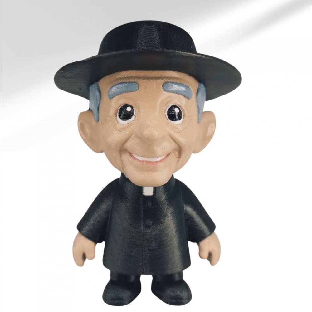 Estatueta Mini Padre Libério Minimalista 3D (12cm)