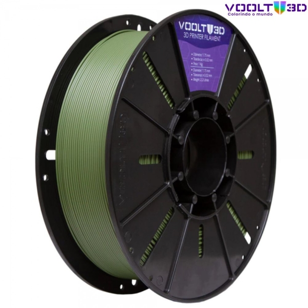 Filamento PLA Verde Oliva Velvet High Speed Premium - 1Kg