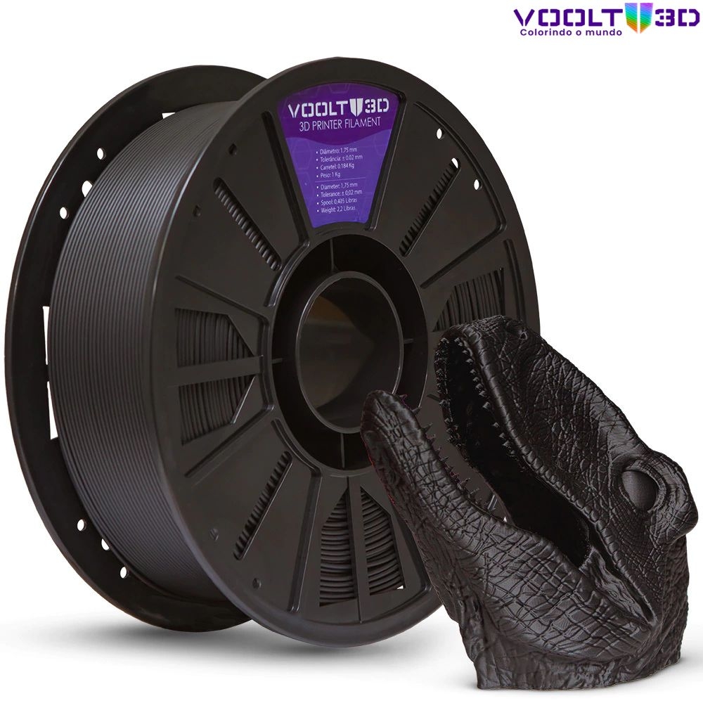 Filamento PLA Preto Velvet High Speed Premium - 1Kg