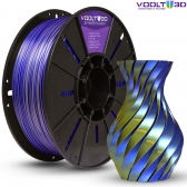 Filamento PLA Duo Color Azul Safira e Dourado V-Silk High Speed Premium - 1Kg