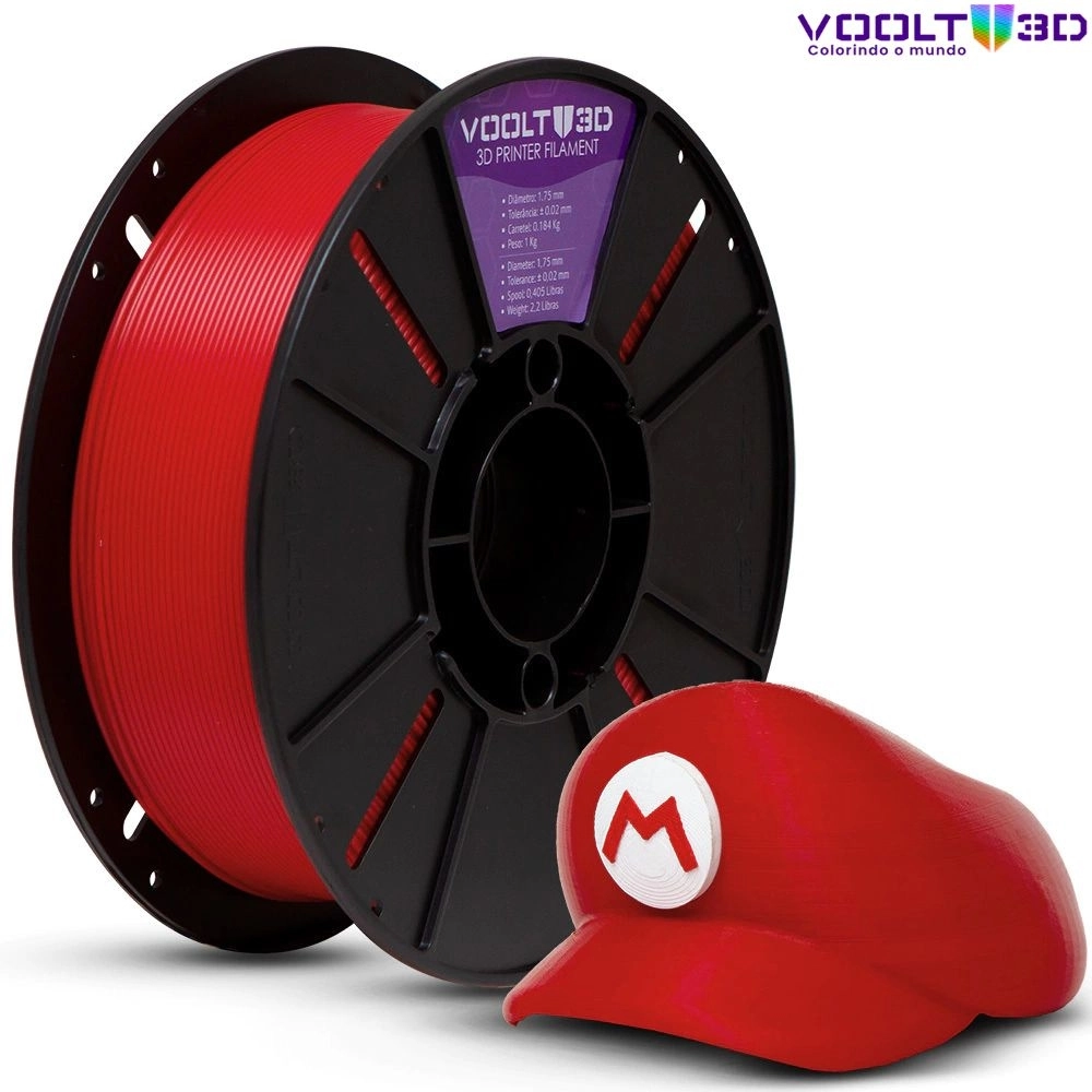 Filamento PLA Vermelho High Speed Premium - 1Kg