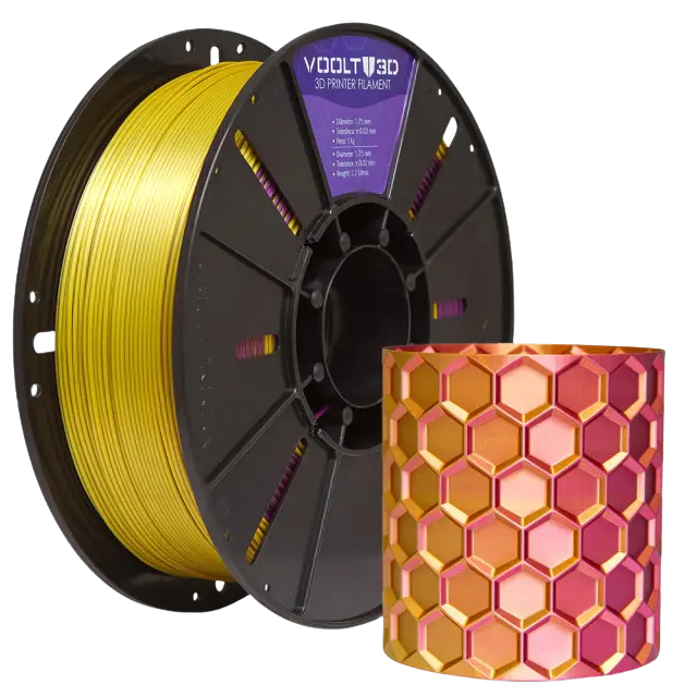 Filamento PLA Duo Ametista/Dourado-1kg