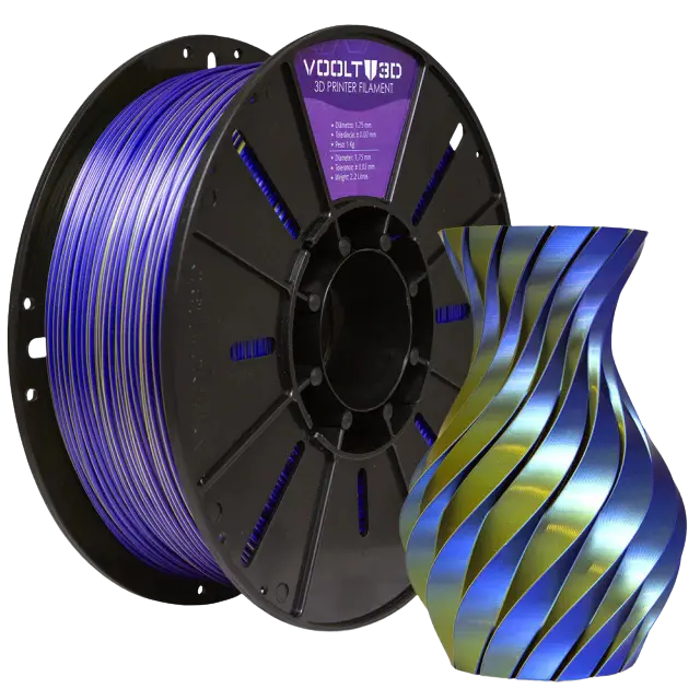 Filamento PLA DUO Dourado/Azul Safira